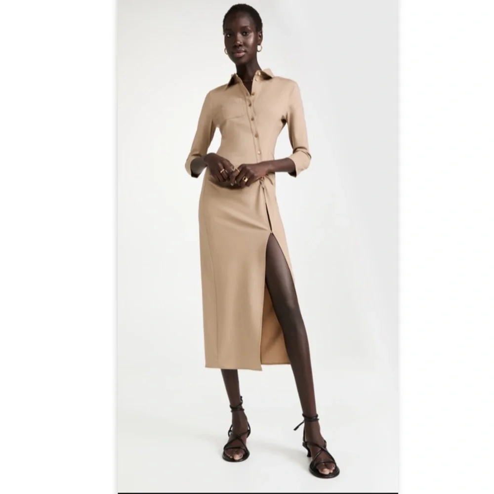 NWT Jacquemus ‘La Robe Jocou’ Midi Shirt Dress Tan/Beige FR44/ US12 $840 Retail - Picture 2 of 14